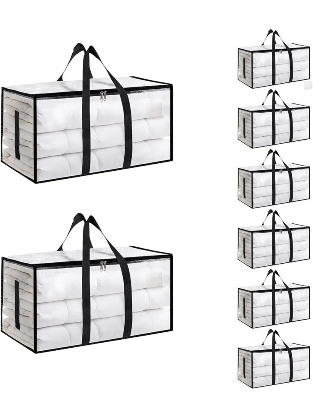 Extra Large Heavy Duty Waterproof Moving Bags - 8 Pack Storage Totes with